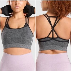 Gymshark Adapt Marl Seamless sports bra gray black size small
